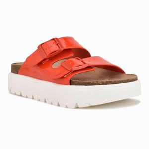 Nine West Simplee Platform Slides - Orange - Ireland (VY1492506)